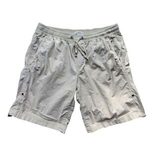 LL Bean Cargo Shorts Women's Light Beige Casual Elastic Waist Drawstring  Large‎